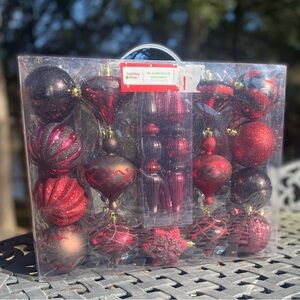 NWT- 40 Shatter Proof Maroon/Red/Brown Ornaments